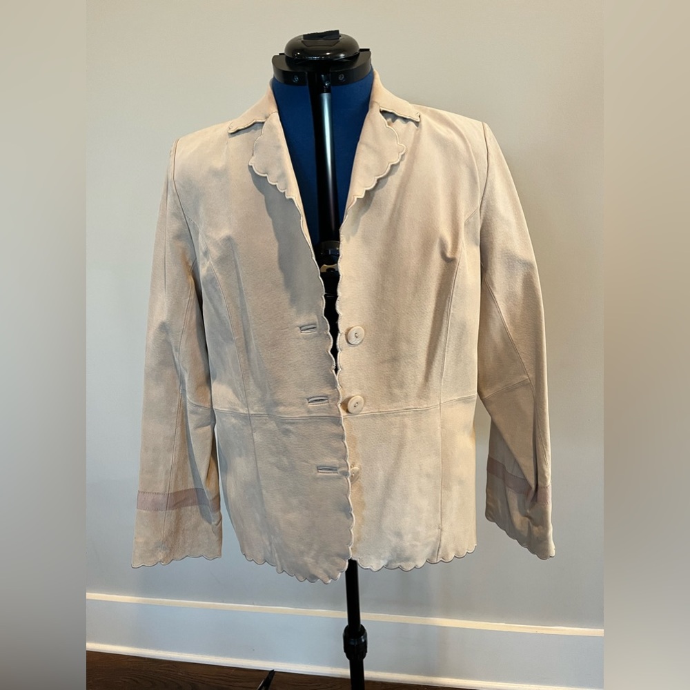 Terry Lewis genuine tan leather jacket, size S
